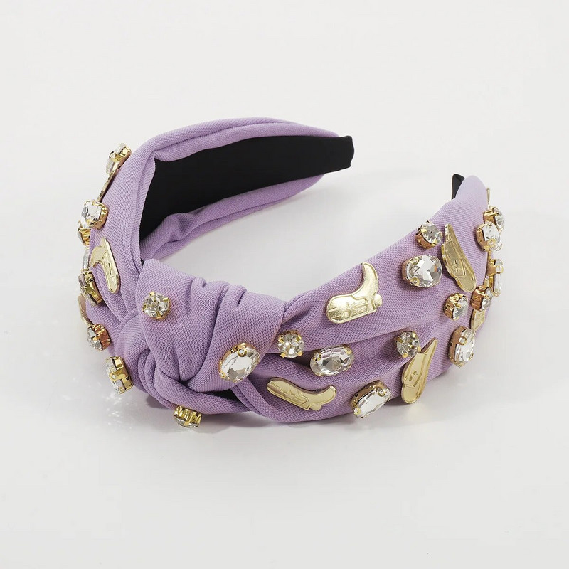 Metāla Rhinestone Knot Hairband Galvas saite Pieaugušo matu aksesuāri Hair Jewley