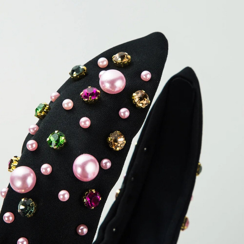 Jauna Valentīndienas galvas saite mezgloti fāzēm galvas saite sieviešu modes tendences lielas un mazas pērles matu lente matu aksesuāri