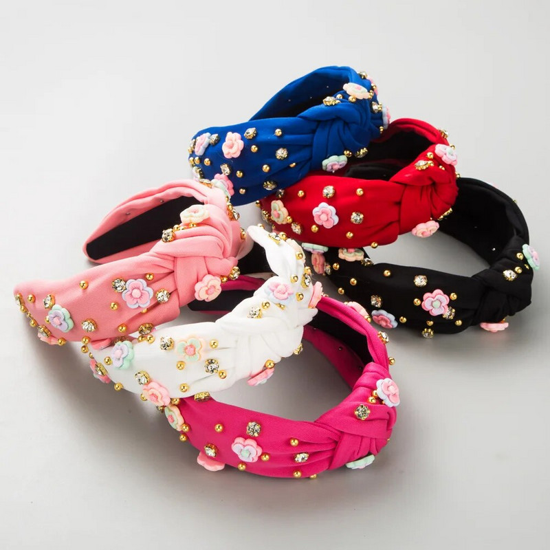 Διακοσμητικά αξεσουάρ για τα μαλλιά με κορδόνι κεφαλής, διακοσμητικό λουλούδι με χάντρες, ευρωπαϊκή και αμερικανική μόδα