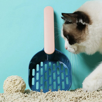 Φτυάρι απορριμμάτων γατών Πλαστικό σέσουλα για κακά γάτες με εργαλείο καθαρισμού κατοικίδιων βάσης Φτυάρι καθαριστικό κουτί απορριμμάτων γατών