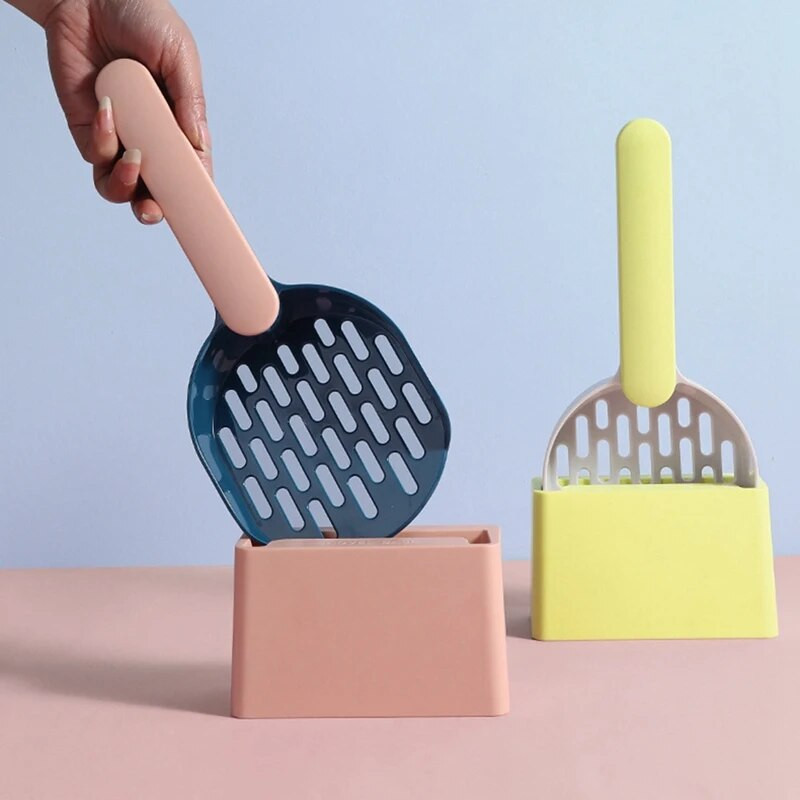 Macskaalom-lapát műanyag macskák kakaólapáttal, kisállattisztító eszközzel, macska-vécé alomdoboz-tisztító lapáttal