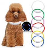 Ogrlica za kućne ljubimce, USB punjiva, svjetleća ogrlica za pse, vodootporna bljeskajuća ogrlica za kućne ljubimce za noćnu sigurnost Mogućnost rezanja, električna, elegantna