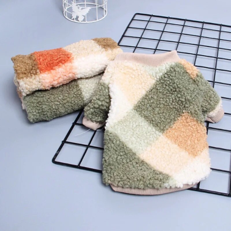 Πουλόβερ σκύλου Χειμερινό Ζεστό Πουλόβερ Φλις Κουτάβι Στολή Γατάκι Ρούχα με στρογγυλή λαιμόκοψη Άνετη στολή Φούτερ για μικρά σκυλιά