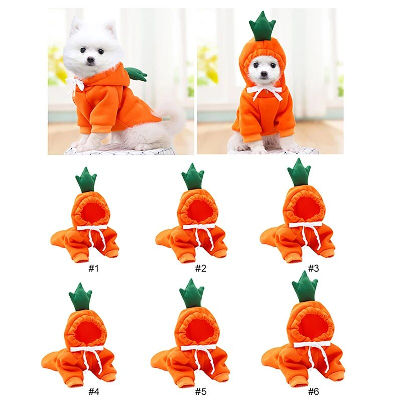 Legendog χαριτωμένα ρούχα για κατοικίδια με κουκούλα καρότο ζεστή βαμβακερή γάτα Χειμερινή στολή γάτας για κρύο καιρό Στολή για γάτα Teddy Corgi Chihuahua