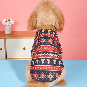 Snowflake Thnic Geometry Dog Fall Winter Hoodie Print Medium Dogs Casual Pet Fall and Winter Dog ρούχα Κλασική στολή
