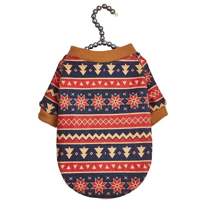 Snowflake Thnic Geometry Suņu rudens ziemas kapuce ar apdruku Vidēja izmēra Suņiem Ikdienas mājdzīvnieku rudens un ziemas suņu apģērbi Klasisks apģērbs