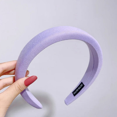 Sieviešu meitenes modes sūklis platas malas konfektes krāsa vienkrāsains ornaments matu stīpas Pieaugušajiem jaukas galvas lentes Sieviešu saldie matu aksesuāri