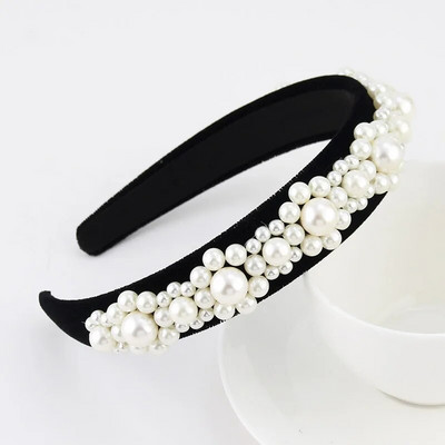 Sieviešu retro ziedu galvassegas ar Rhinestone Sieviešu pērļu kristāla matu lente meitenēm Barlot stila galvassegas Kāzu matu aksesuāri