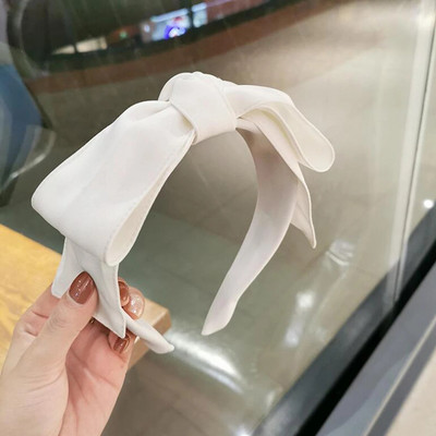PROLY New Fashion Sieviešu matu aksesuāri Plašs Sānis Liels Bowknot Galvas lente Vienkrāsaina matu lente Pieaugušo matu stīpa vasara