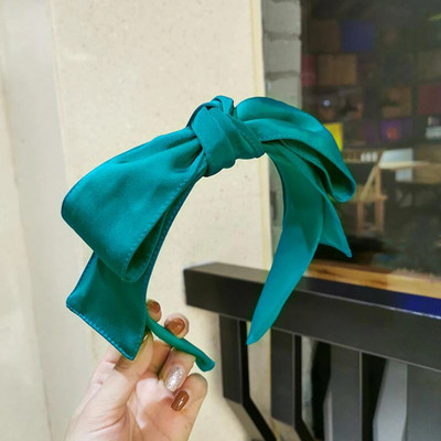 PROLY New Fashion Sieviešu matu aksesuāri Plašs Sānis Liels Bowknot Galvas lente Vienkrāsaina matu lente Pieaugušo matu stīpa vasara