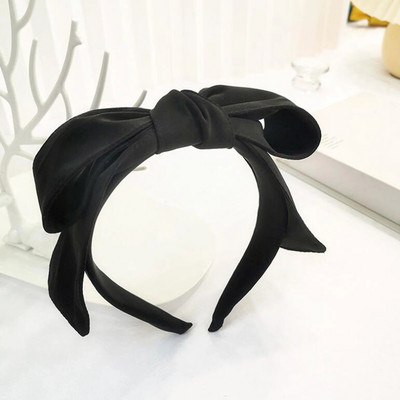 PROLY New Fashion Sieviešu matu aksesuāri Plašs Sānis Liels Bowknot Galvas lente Vienkrāsaina matu lente Pieaugušo matu stīpa vasara