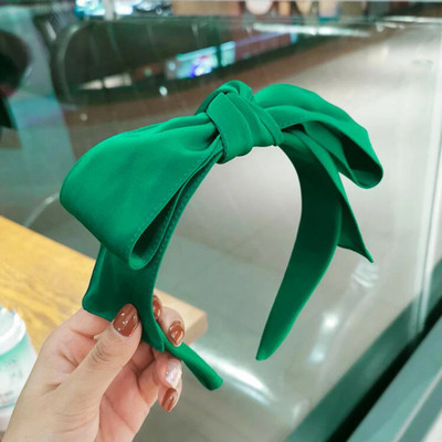 PROLY New Fashion Sieviešu matu aksesuāri Plašs Sānis Liels Bowknot Galvas lente Vienkrāsaina matu lente Pieaugušo matu stīpa vasara
