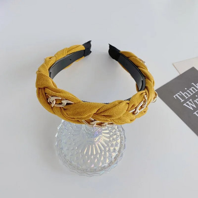Europe Metal Chain Headbands for Women Bezel Black Hairband Γυναικεία Μόδα Μόδα Κορίτσια Κορίτσια Κορίτσια Μαλλιά Αξεσουάρ μαλλιών
