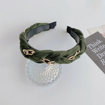 Europe Metal Chain Headbands for Women Bezel Black Hairband Γυναικεία Μόδα Μόδα Κορίτσια Κορίτσια Κορίτσια Μαλλιά Αξεσουάρ μαλλιών