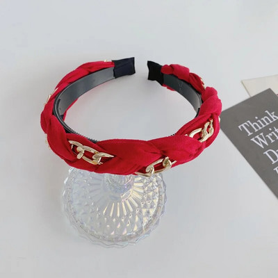 Europe Metal Chain Headbands for Women Bezel Black Hairband Γυναικεία Μόδα Μόδα Κορίτσια Κορίτσια Κορίτσια Μαλλιά Αξεσουάρ μαλλιών