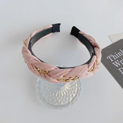 Europe Metal Chain Headbands for Women Bezel Black Hairband Γυναικεία Μόδα Μόδα Κορίτσια Κορίτσια Κορίτσια Μαλλιά Αξεσουάρ μαλλιών
