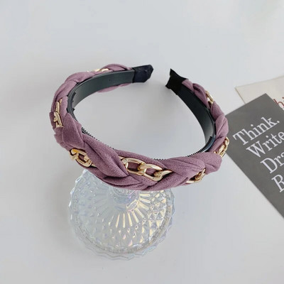 Europe Metal Chain Headbands for Women Bezel Black Hairband Γυναικεία Μόδα Μόδα Κορίτσια Κορίτσια Κορίτσια Μαλλιά Αξεσουάρ μαλλιών