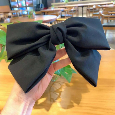 Candy Bow Spring Clip matu sprādze Satin Solid Barrette Bow matadata Temperament Girl Top Clip Sieviešu Eleganta aizsega matu aksesuāri
