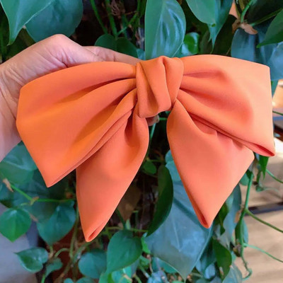 Candy Bow Spring Clip matu sprādze Satin Solid Barrette Bow matadata Temperament Girl Top Clip Sieviešu Eleganta aizsega matu aksesuāri