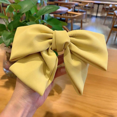 Candy Bow Spring Clip matu sprādze Satin Solid Barrette Bow matadata Temperament Girl Top Clip Sieviešu Eleganta aizsega matu aksesuāri