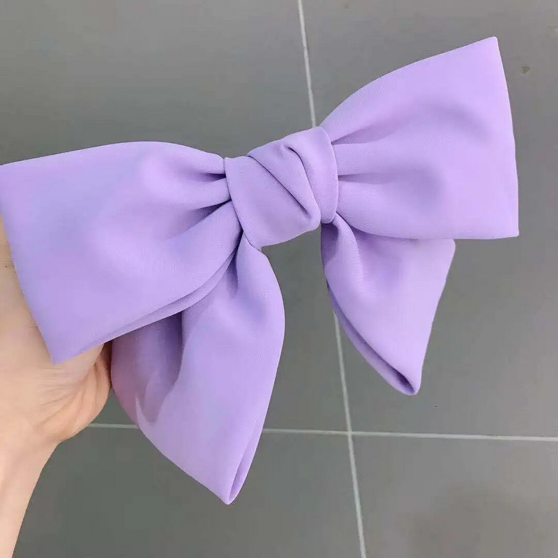 Candy Bow Spring Clip matu sprādze Satin Solid Barrette Bow matadata Temperament Girl Top Clip Sieviešu Eleganta aizsega matu aksesuāri