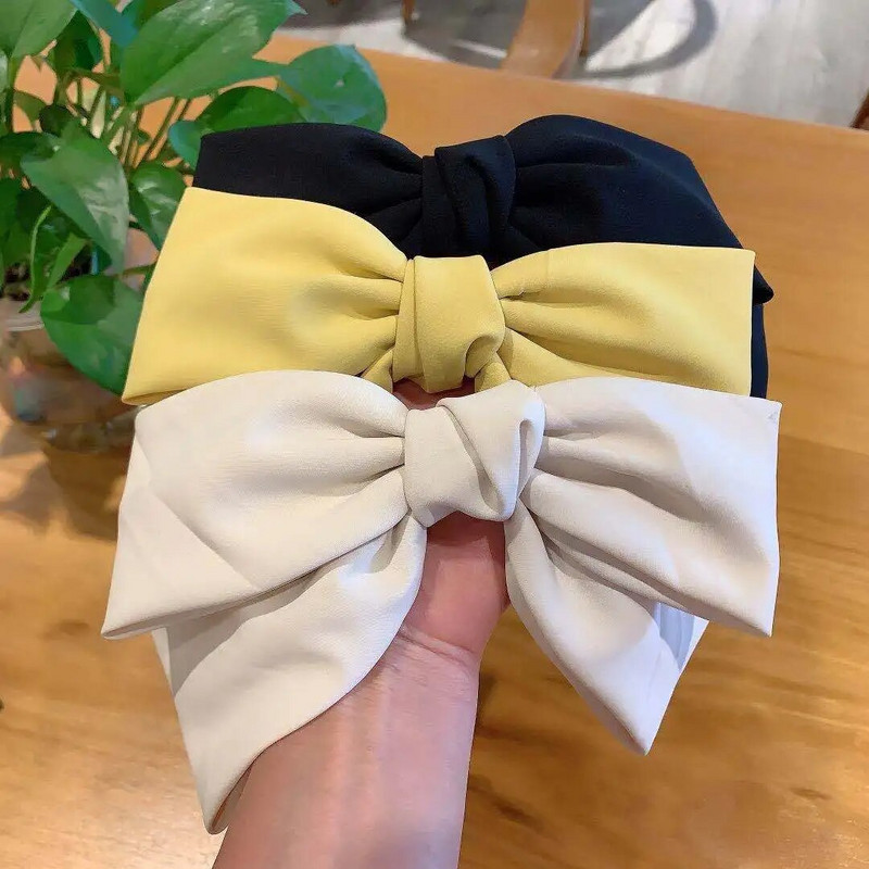 Candy Bow Spring Clip matu sprādze Satin Solid Barrette Bow matadata Temperament Girl Top Clip Sieviešu Eleganta aizsega matu aksesuāri