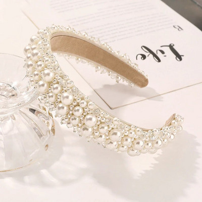 Barokne vintage biserne staklene perle Mašna Traka za glavu Modne trake za kosu Traka za kosu Dodaci za kosu