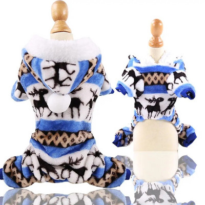1 gab. Mājdzīvnieku suņu siltas drēbes kucēnu kombinezons ar kapuci Mētelis sunītis apģērbs Koraļļu vilnas siltas drēbes Teddy XS-XXL džemperi mājdzīvniekiem