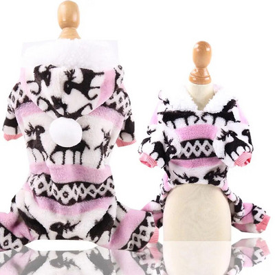 1 gab. Mājdzīvnieku suņu siltas drēbes kucēnu kombinezons ar kapuci Mētelis sunītis apģērbs Koraļļu vilnas siltas drēbes Teddy XS-XXL džemperi mājdzīvniekiem