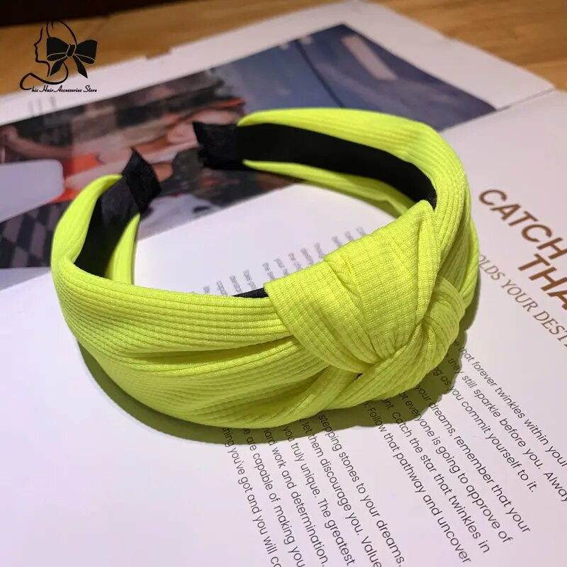 2024 Γυναικείες βάφλες, κορδέλες μαλλιών, κοριτσάκια για κορίτσια, έγχρωμο νέον, φαρδιά ζώνη μαλλιών, καραμέλα, αξεσουάρ για καλύμματα κεφαλής