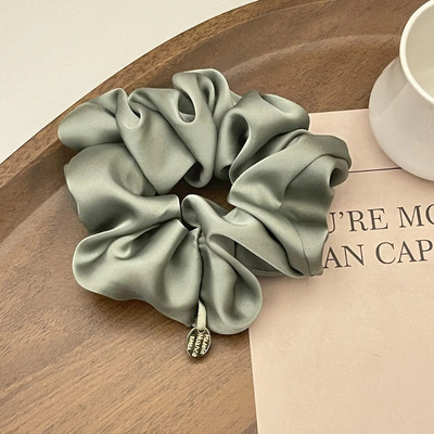 Satin Silk Hair Scrunchies Black Hair Saites Meitenēm un Sievietēm Scrunchie Vienkrāsains matu aksesuāri Scrunch matu sprādzes sievietēm