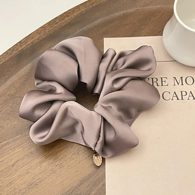 Satin Silk Hair Scrunchies Black Hair Saites Meitenēm un Sievietēm Scrunchie Vienkrāsains matu aksesuāri Scrunch matu sprādzes sievietēm