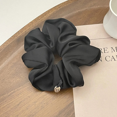 Satin Silk Hair Scrunchies Black Hair Saites Meitenēm un Sievietēm Scrunchie Vienkrāsains matu aksesuāri Scrunch matu sprādzes sievietēm