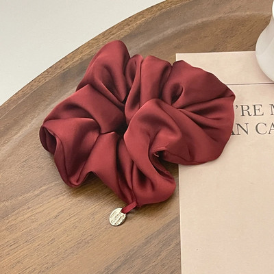 Satin Silk Hair Scrunchies Black Hair Saites Meitenēm un Sievietēm Scrunchie Vienkrāsains matu aksesuāri Scrunch matu sprādzes sievietēm