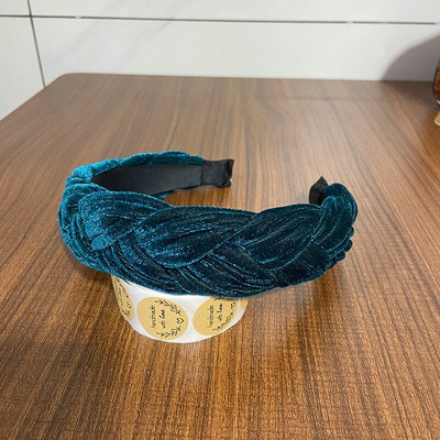 Bohemia Braid bársony fejpánt Sima Design Twist széles hajpántok lányok hajkarika kiegészítők női tömör téli fejpánt