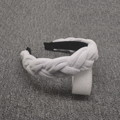 Bohemia Braid bársony fejpánt Sima Design Twist széles hajpántok lányok hajkarika kiegészítők női tömör téli fejpánt