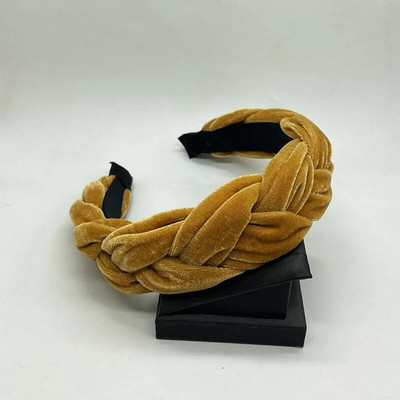 Bohemia Braid bársony fejpánt Sima Design Twist széles hajpántok lányok hajkarika kiegészítők női tömör téli fejpánt