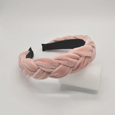 Bohemia Braid bársony fejpánt Sima Design Twist széles hajpántok lányok hajkarika kiegészítők női tömör téli fejpánt