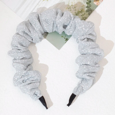 Lystrfac Fashion Glitter Scrunchy galvas saite sievietēm, meiteņu kroku, kroku matu lente Vintage sieviešu matu stīpām matu aksesuāri