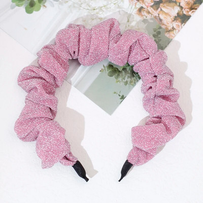 Lystrfac Fashion Glitter Scrunchy galvas saite sievietēm, meiteņu kroku, kroku matu lente Vintage sieviešu matu stīpām matu aksesuāri