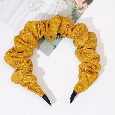 Lystrfac Fashion Glitter Scrunchy galvas saite sievietēm, meiteņu kroku, kroku matu lente Vintage sieviešu matu stīpām matu aksesuāri