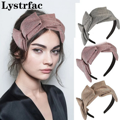 Lystrfac модна есенно-зимна карирана лента за глава за жени, момичета, неплъзгаща се лента за коса, женски обръч за коса, аксесоари за коса