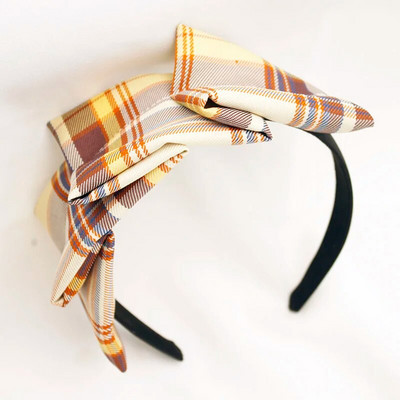 Lystrfac Fashion rudens ziemas auduma rūtainā galvas saite sievietēm, meitenēm, neslīdoša matu lente sievietēm matu stīpiņa matu aksesuāri