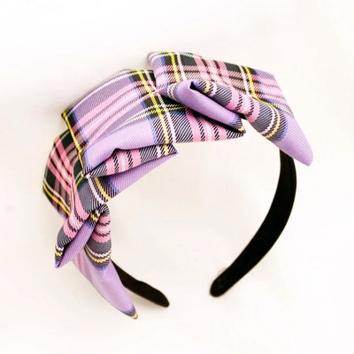 Lystrfac Fashion rudens ziemas auduma rūtainā galvas saite sievietēm, meitenēm, neslīdoša matu lente sievietēm matu stīpiņa matu aksesuāri