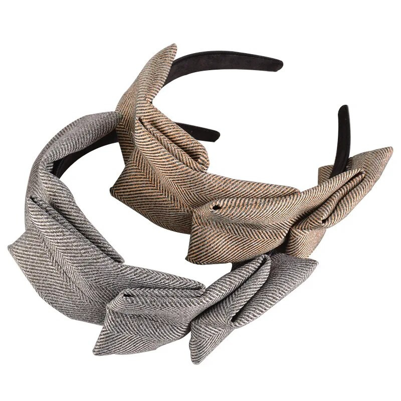 Lystrfac Fashion rudens ziemas auduma rūtainā galvas saite sievietēm, meitenēm, neslīdoša matu lente sievietēm matu stīpiņa matu aksesuāri