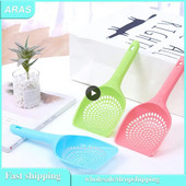 Plastikinis apvalios skylės kačių kraiko šaukštas Tvirtas tuščiaviduris naminių gyvūnėlių valymo įrankis Patogus, patvarus saldainių spalvos Pakabinamas kačių kraiko kastuvas