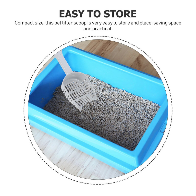 Φορητό Σετ απορριμμάτων γατών Γάτας Σετ εξαρτημάτων καθαρισμού κατοικίδιων με άμμο και φτυάρι βαρελιού αποθήκευσης Σετ εργαλείων καθαρισμού (Γκρι)