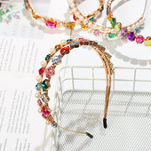 Színes drágakő barokk fejpántok Női strassz keret hajpánt Pearl luxus hajkiegészítők lányoknak korona virág ékszerek ajándékok