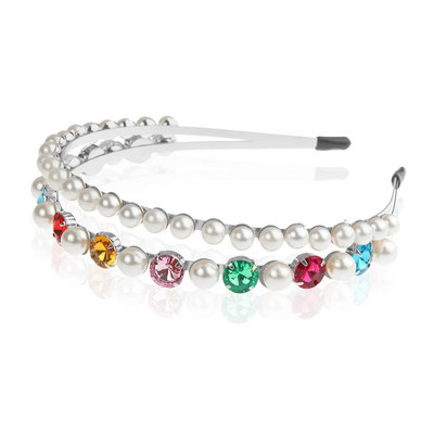 Színes drágakő barokk fejpántok Női strassz keret hajpánt Pearl luxus hajkiegészítők lányoknak korona virág ékszerek ajándékok