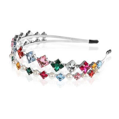 Színes drágakő barokk fejpántok Női strassz keret hajpánt Pearl luxus hajkiegészítők lányoknak korona virág ékszerek ajándékok